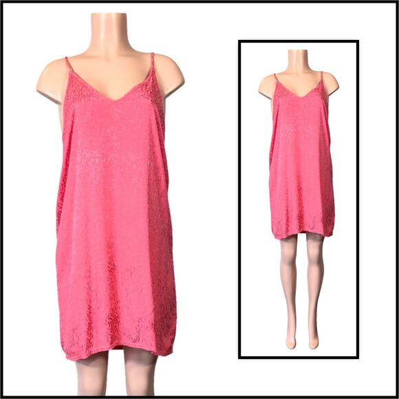 Nation LTD Penelope V Back Slip Dress in Pink SZ M $179 - Picture 10 of 11